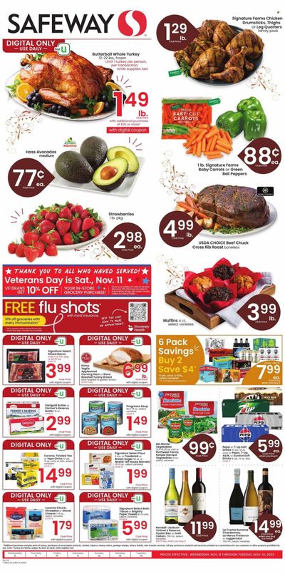 Safeway (MT) Weekly Ad Flyer Specials November 8 to November 14, 2023