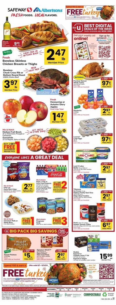 Safeway (NM) Weekly Ad Flyer Specials November 8 to November 14, 2023