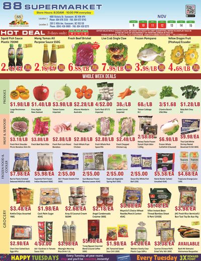 88 Supermarket Flyer November 9 to 15