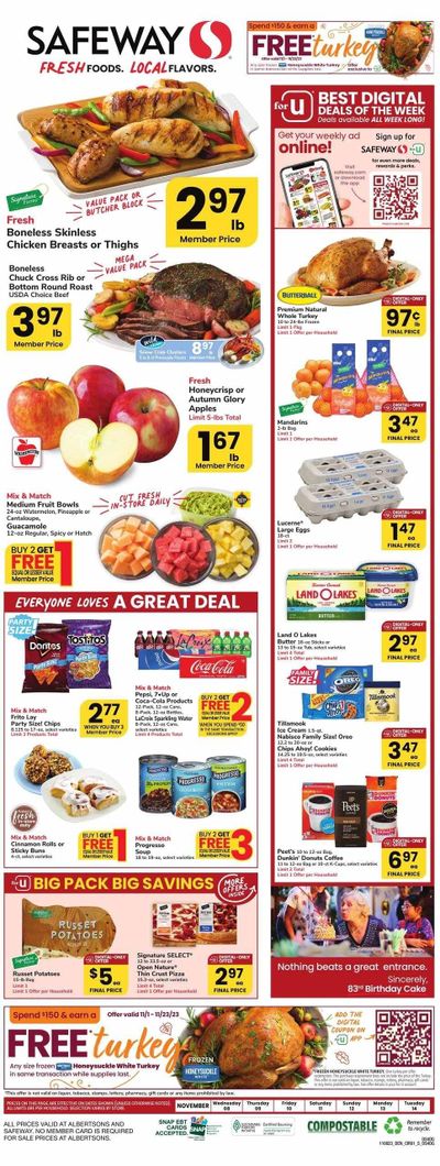 Safeway (WY) Weekly Ad Flyer Specials November 8 to November 14, 2023