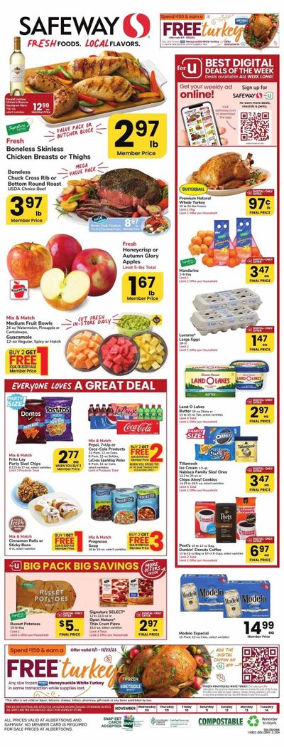 Safeway (WY) Weekly Ad Flyer Specials November 8 to November 14, 2023