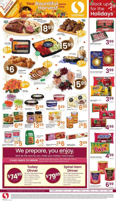 Safeway (MT, WY) Weekly Ad Flyer Specials November 8 to November 14, 2023