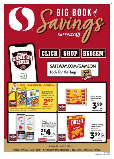 Safeway (CA) Weekly Ad Flyer Specials November 8 to December 5, 2023