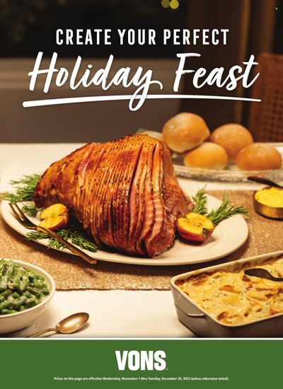 Vons (CA) Weekly Ad Flyer Specials November 1 to December 26, 2023