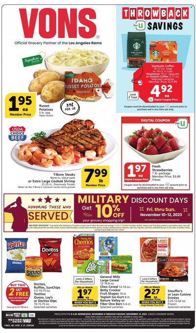 Vons (CA) Weekly Ad Flyer Specials November 8 to November 14, 2023