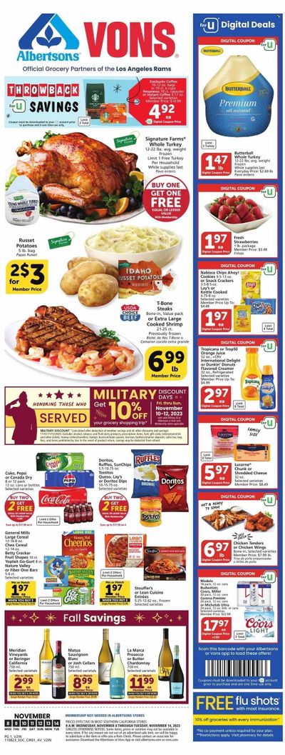 Vons (CA) Weekly Ad Flyer Specials November 8 to November 14, 2023