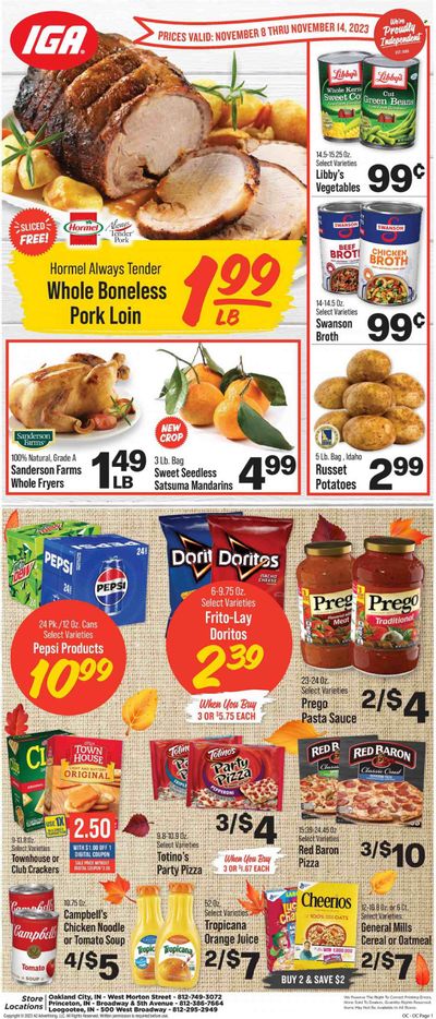 IGA (IN) Weekly Ad Flyer Specials November 8 to November 14, 2023
