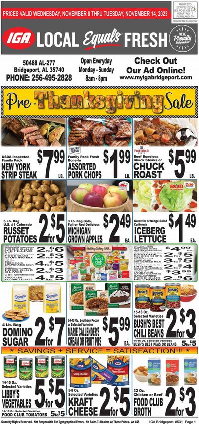 IGA (50) Weekly Ad Flyer Specials November 8 to November 14, 2023
