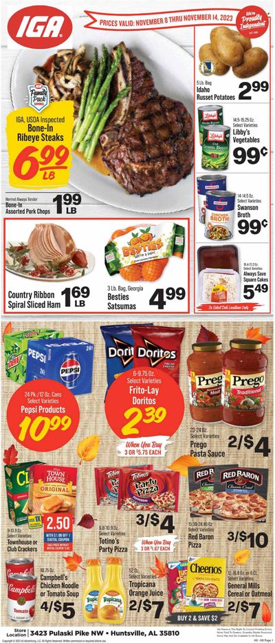 IGA (AL) Weekly Ad Flyer Specials November 8 to November 14, 2023