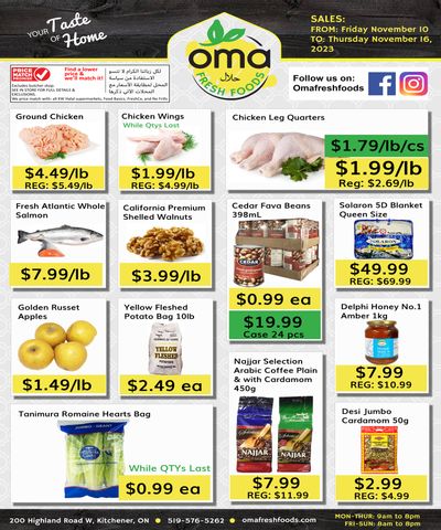 Oma Fresh Foods Flyer November 10 to 16