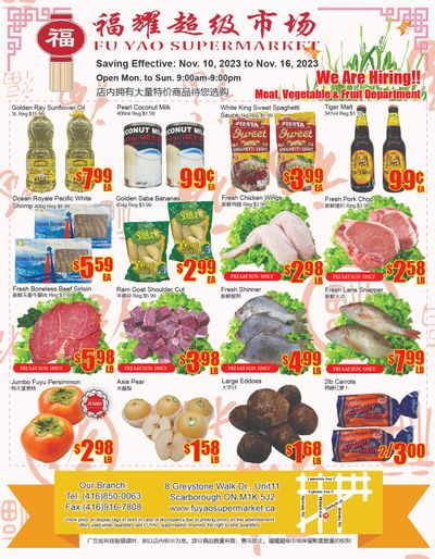 Fu Yao Supermarket Flyer November 10 to 16