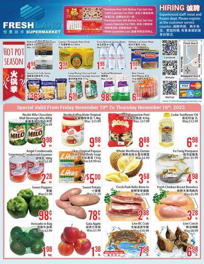 FreshLand Supermarket Flyer November 10 to 16