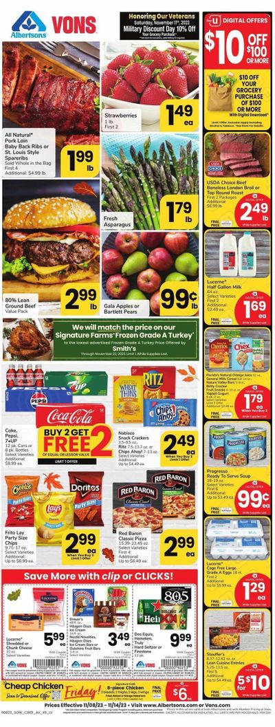 Vons (NV) Weekly Ad Flyer Specials November 8 to November 14, 2023
