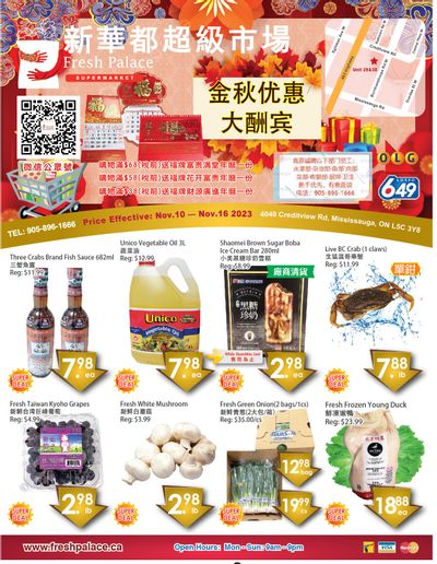 Fresh Palace Supermarket Flyer November 10 to 16