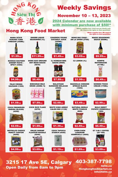 Hong Kong Food Market Flyer November 10 to 13