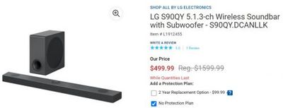 London Drugs Canada Pre-Black Friday Deals: LG S90QY 5.1.3-ch Wireless Soundbar with Subwoofer $499.99 (Was $1,599.99) + More