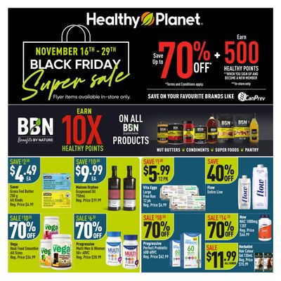 Healthy Planet Black Friday Flyer November 16 to 29