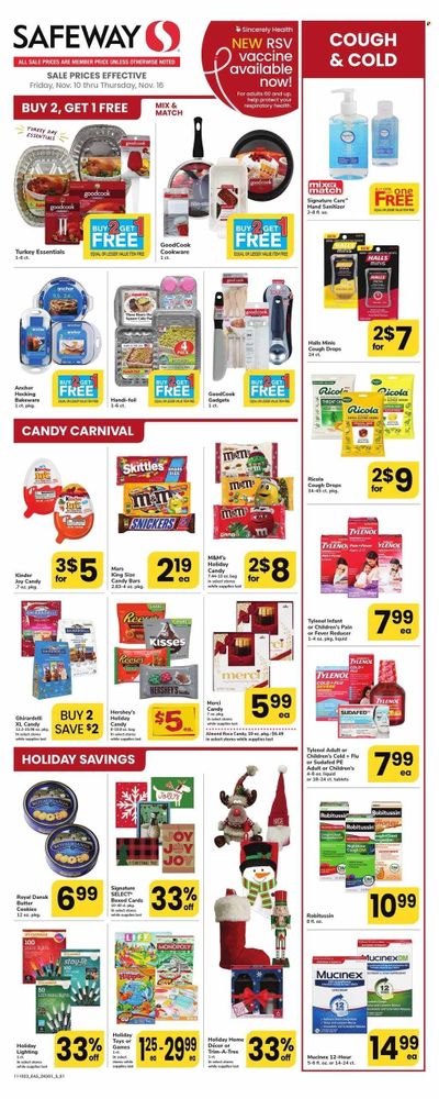 Safeway (MD, VA) Weekly Ad Flyer Specials November 10 to November 16, 2023