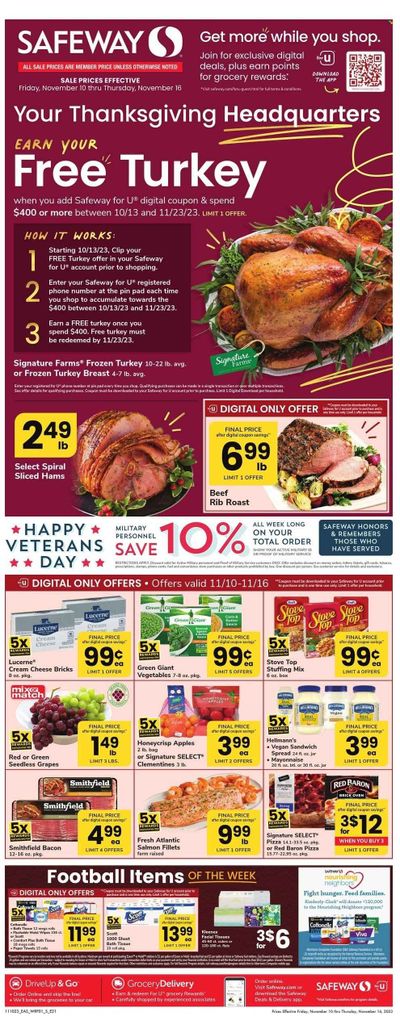 Safeway (DC) Weekly Ad Flyer Specials November 10 to November 16, 2023