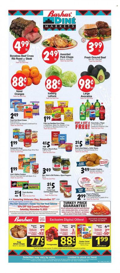 Bashas' Diné Markets (AZ, NM) Weekly Ad Flyer Specials November 8 to November 14, 2023