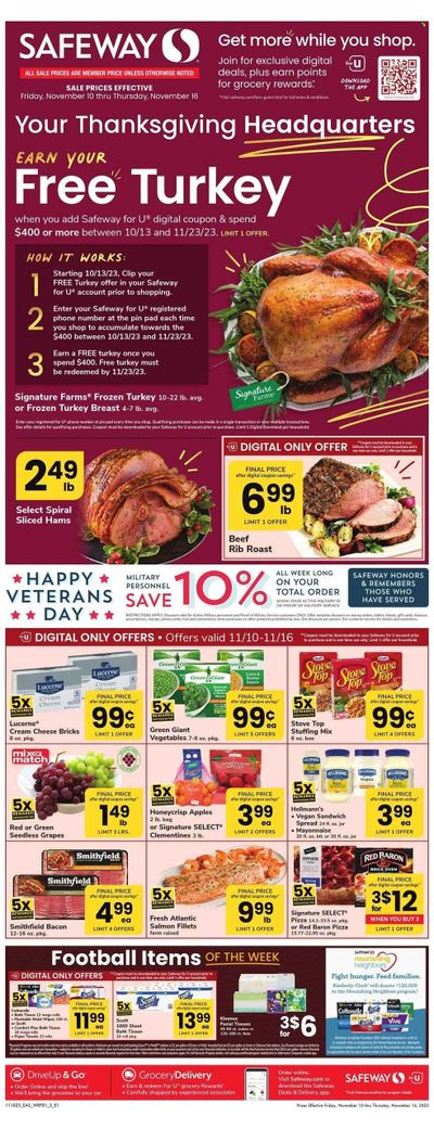 Safeway (DC, MD) Weekly Ad Flyer Specials November 10 to November 16, 2023
