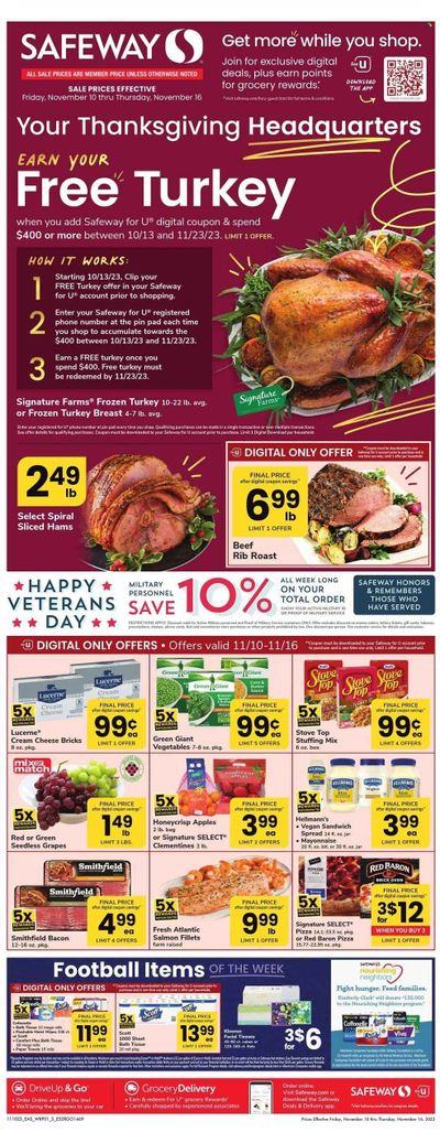 Safeway (MD) Weekly Ad Flyer Specials November 10 to November 16, 2023