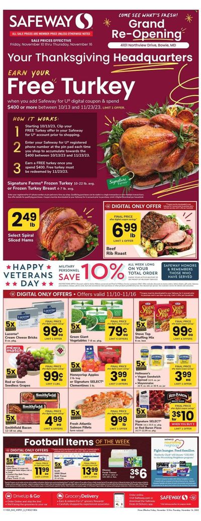 Safeway (MD) Weekly Ad Flyer Specials November 10 to November 16, 2023