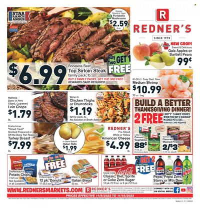 Redner's Markets (DE, MD, PA) Weekly Ad Flyer Specials November 9 to November 15, 2023