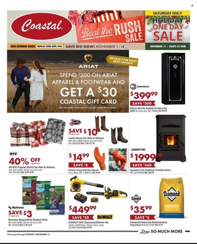 Coastal Farm & Ranch Weekly Ad Flyer Specials November 1 to November 14, 2023