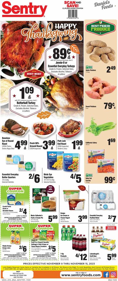 Sentry Foods (WI) Weekly Ad Flyer Specials November 9 to November 15, 2023