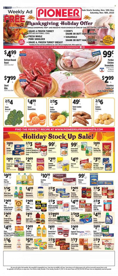 Pioneer Supermarkets (NJ, NY) Weekly Ad Flyer Specials November 12 to November 18, 2023