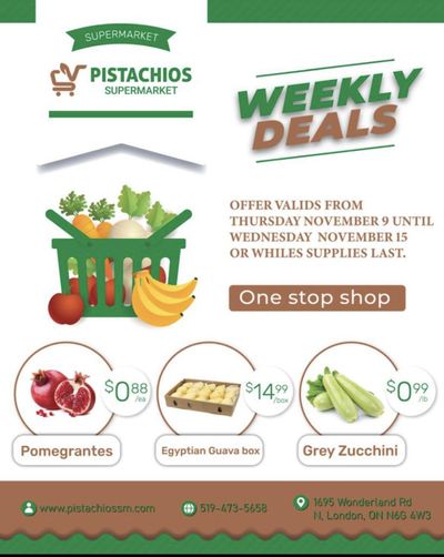 Pistachios Supermarket Flyer November 9 to 15