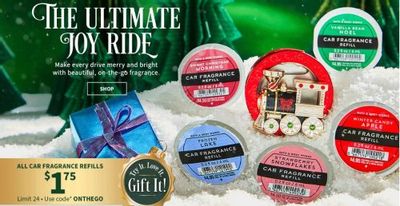 Bath & Body Works Pre-Black Friday Offers: Car Fragrance Refills $1.75 Today Only!