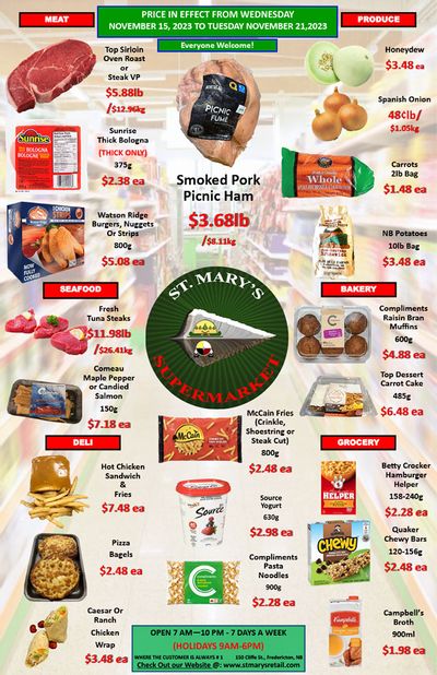 St. Mary's Supermarket Flyer November 15 to 21