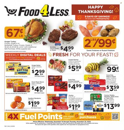 Food 4 Less (IL) Weekly Ad Flyer Specials November 15 to November 23, 2023