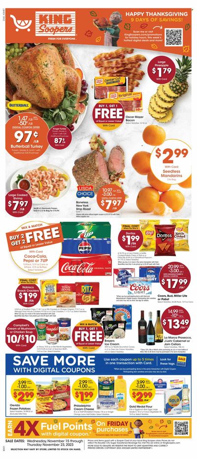 King Soopers (CO) Weekly Ad Flyer Specials November 15 to November 23, 2023