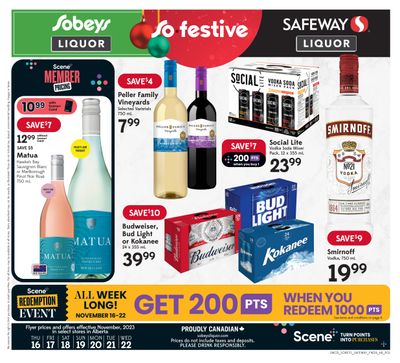 Sobeys/Safeway (AB) Liquor Flyer November 16 to 22