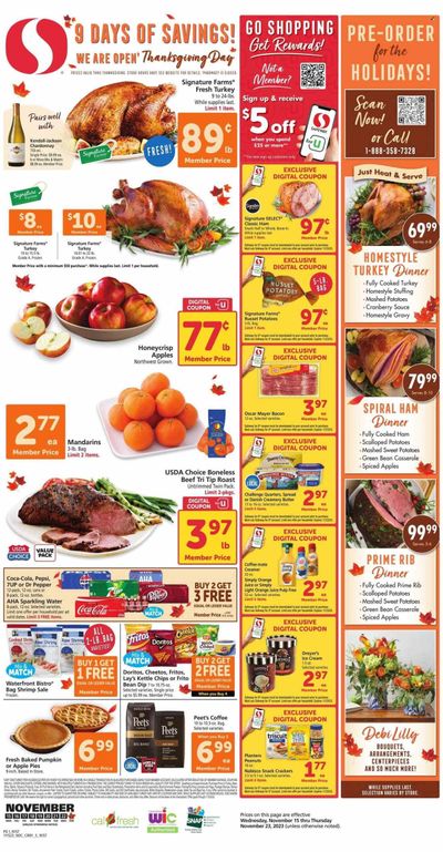 Safeway (CA) Weekly Ad Flyer Specials November 15 to November 23, 2023