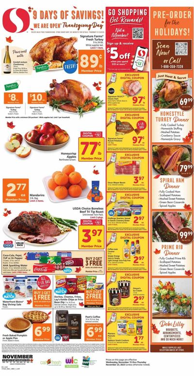Safeway (CA) Weekly Ad Flyer Specials November 15 to November 23, 2023
