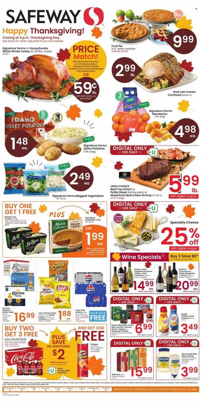Safeway (CO) Weekly Ad Flyer Specials November 15 to November 23, 2023