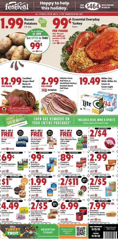 Festival Foods (WI) Weekly Ad Flyer Specials November 15 to November 21, 2023