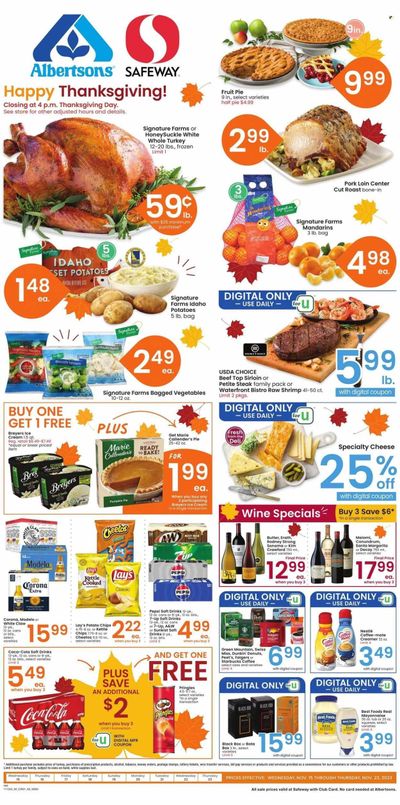 Safeway (MT) Weekly Ad Flyer Specials November 15 to November 23, 2023