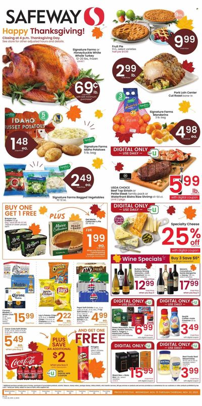 Safeway (MT) Weekly Ad Flyer Specials November 15 to November 23, 2023