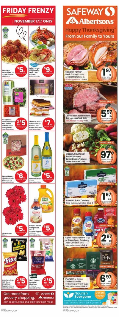Safeway (WA) Weekly Ad Flyer Specials November 15 to November 23, 2023