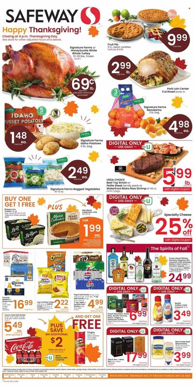 Safeway (WY) Weekly Ad Flyer Specials November 15 to November 23, 2023
