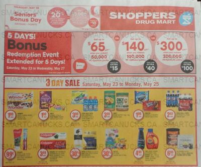 Shoppers Drug Mart Canada Bonus Redemption May 23rd – 27th