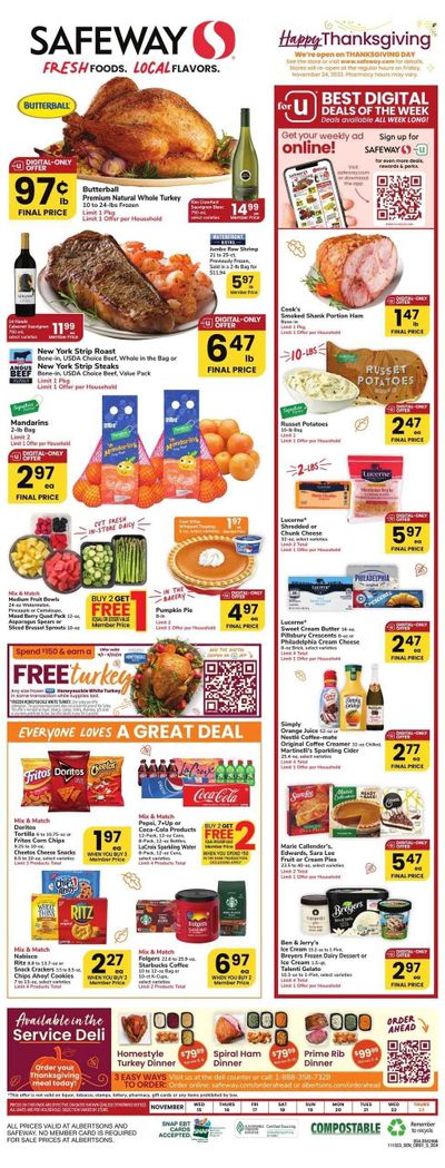 Safeway (WY) Weekly Ad Flyer Specials November 15 to November 23, 2023