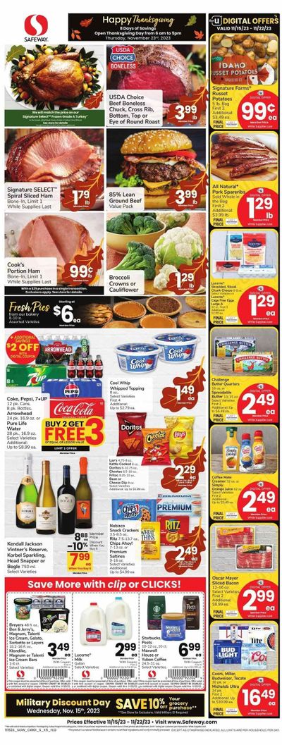 Safeway (AZ) Weekly Ad Flyer Specials November 15 to November 22, 2023