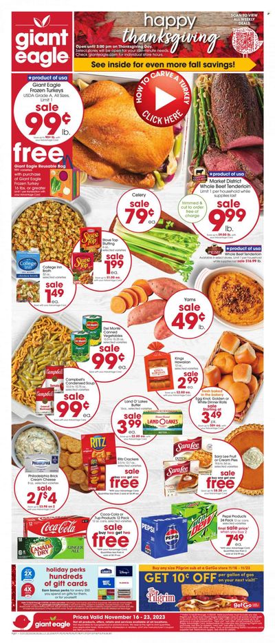 Giant Eagle (PA) Weekly Ad Flyer Specials November 16 to November 23, 2023