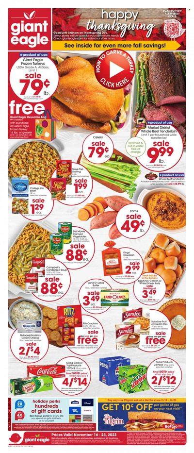 Giant Eagle (OH) Weekly Ad Flyer Specials November 16 to November 23, 2023